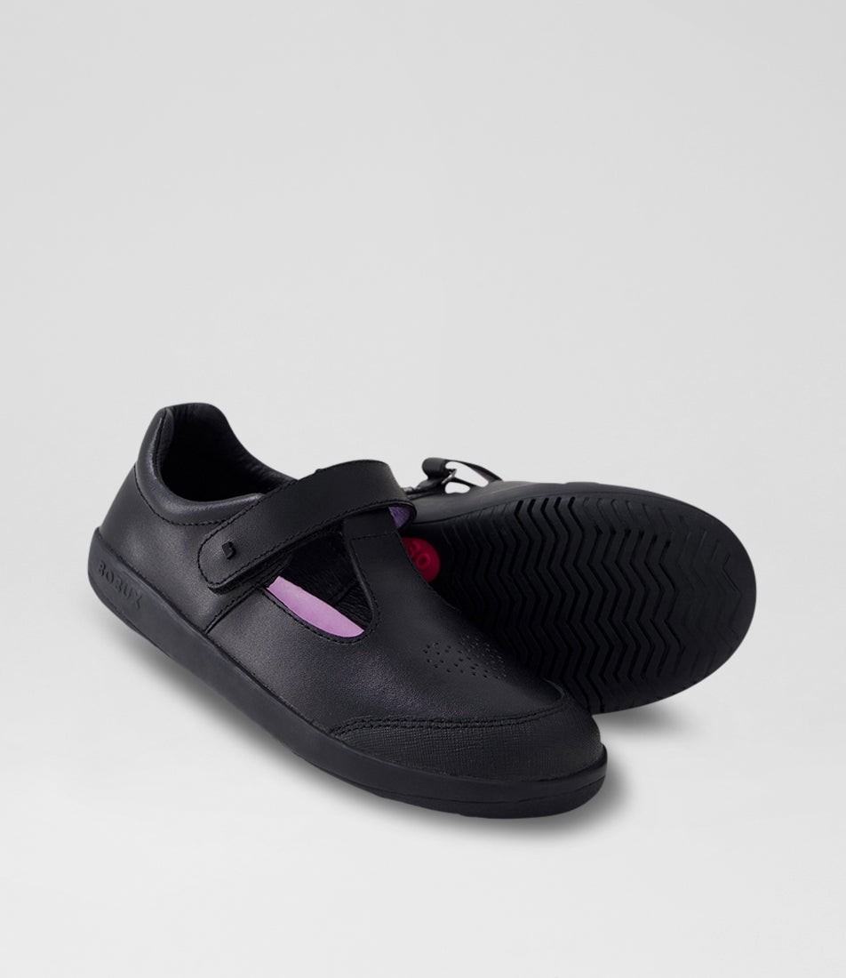 Bobux Kp Crossing Junior Black Leather Flat Shoes