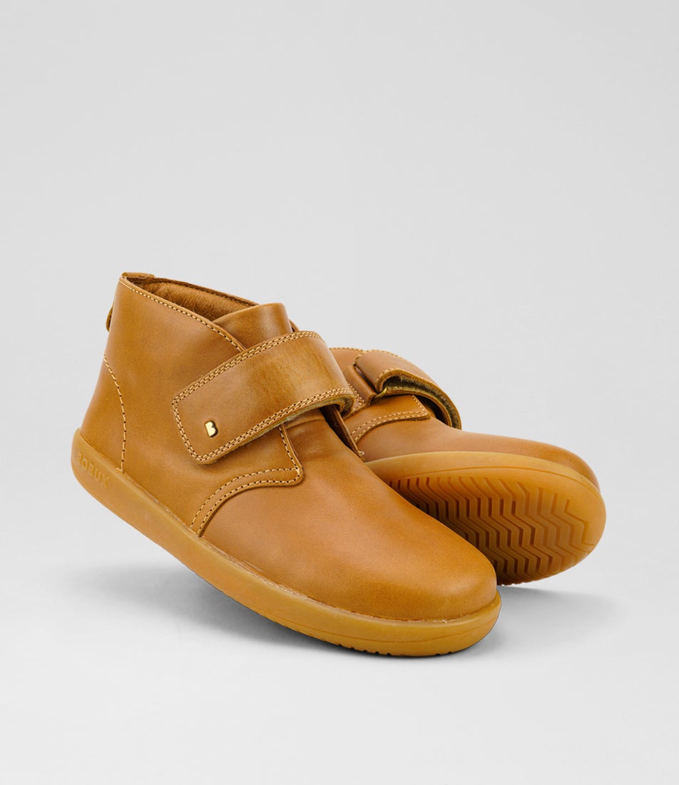 Bobux Kp Desert Junior Caramel Leather Flat Shoes
