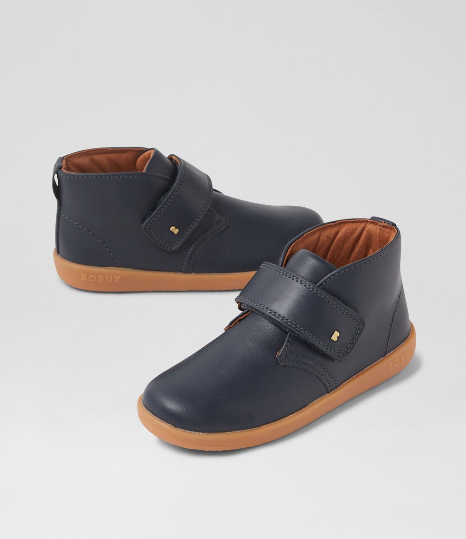bobux Kp Desert Junior Navy Leather Ankle Boots