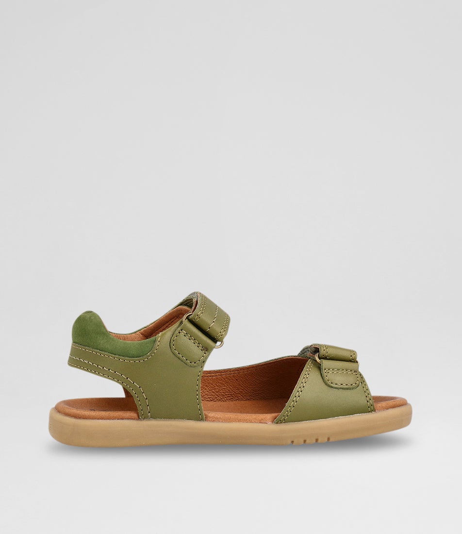 bobux Kp Driftwood Junior Sea Kelp Leather Sandals