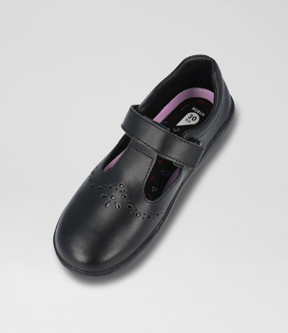bobux Kp Flurry Black Leather Flat Shoes