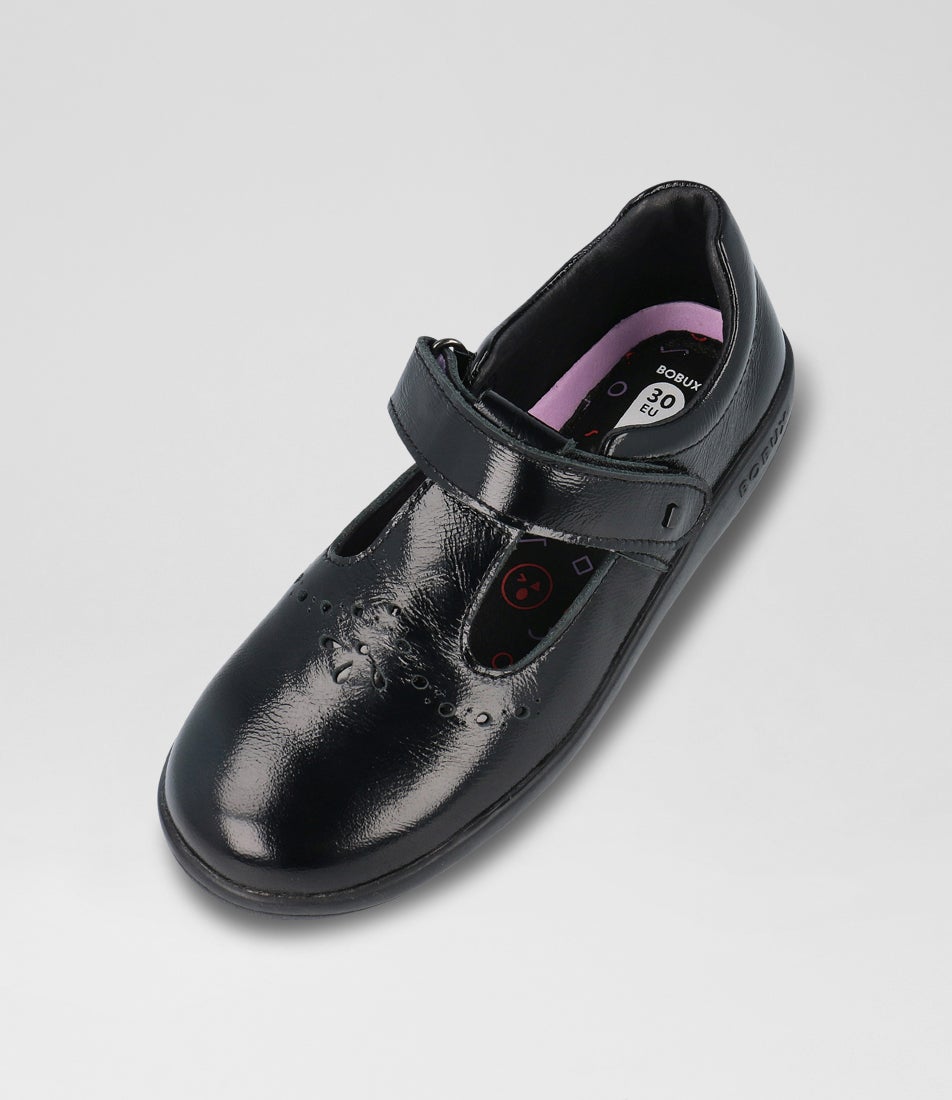 bobux Kp Flurry Black Patent Leather Flat Shoes