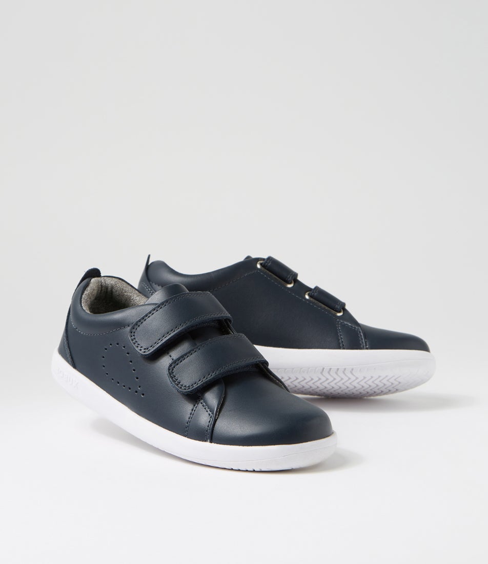 Bobux Kp Grass Court Junior Navy Leather Sneakers