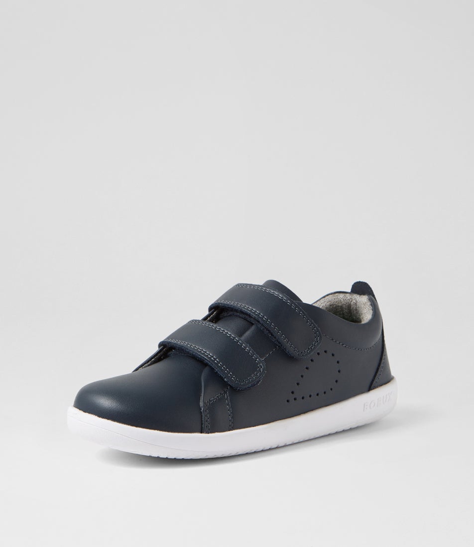 bobux Kp Grass Court Junior Navy Leather Sneakers