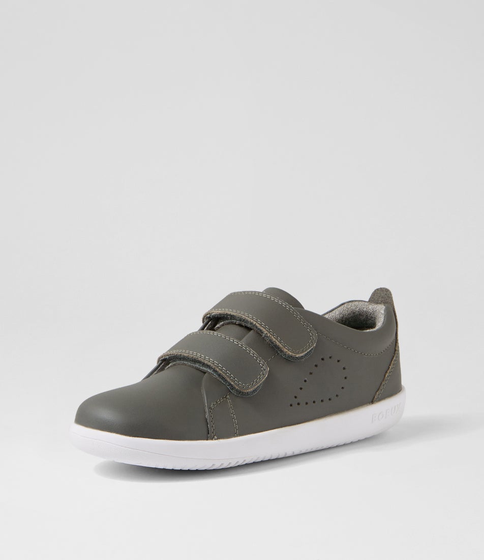 bobux Kp Grass Court Junior Smoke Leather Sneakers