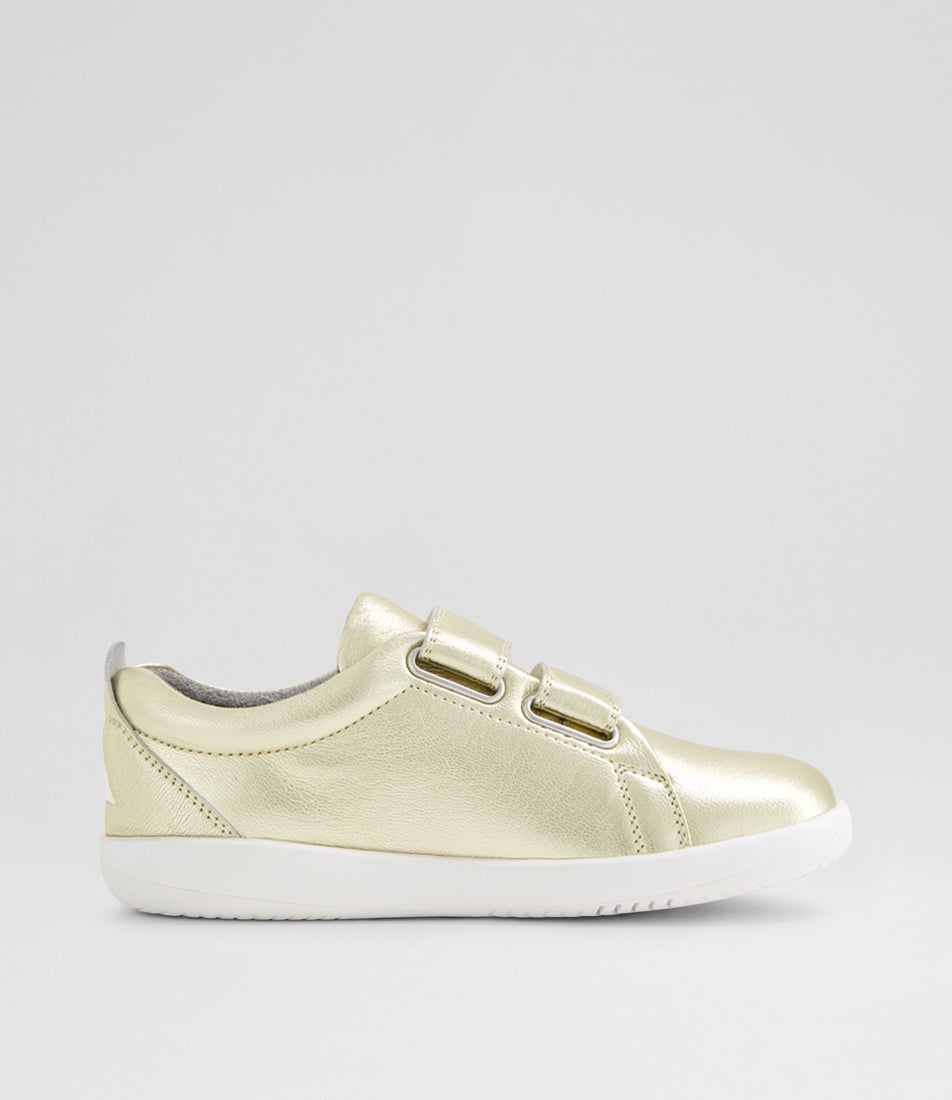 Bobux Kp Grass Court Pale Gold Leather Flat Shoes