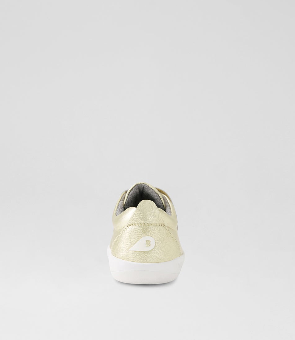 Bobux Kp Grass Court Pale Gold Leather Flat Shoes