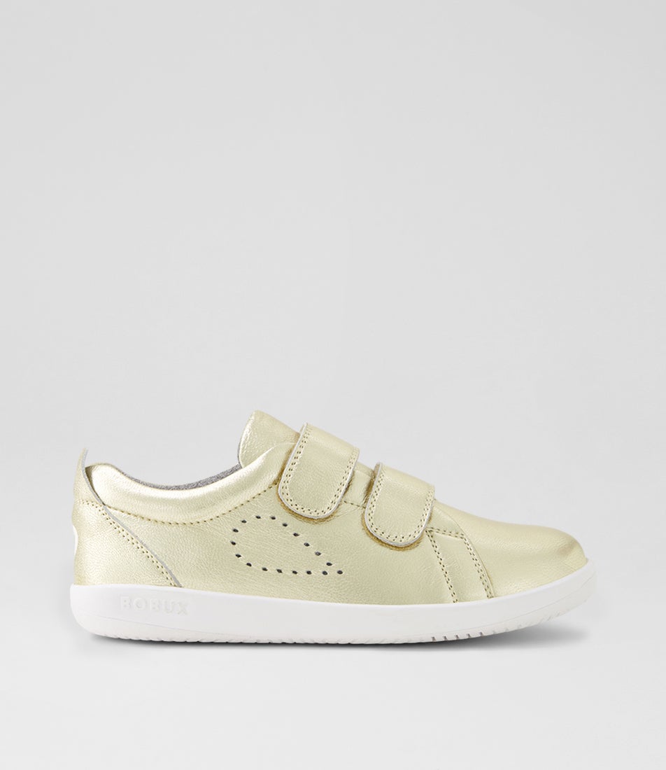 Bobux Kp Grass Court Pale Gold Leather Flat Shoes