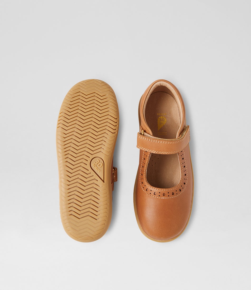 Bobux Kp Lola Caramel Leather Flat Shoes