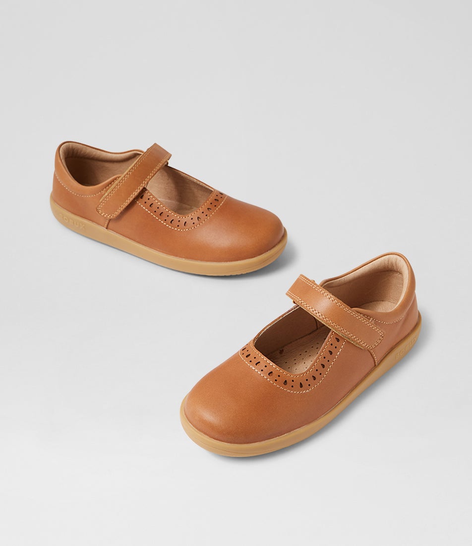 bobux Kp Lola Caramel Leather Flat Shoes