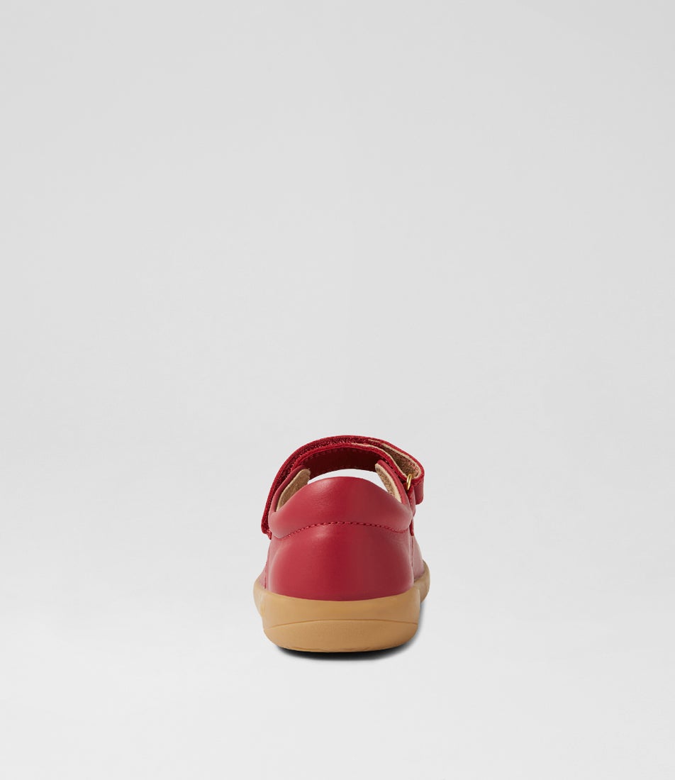 Bobux Kp Lola Tibitan Red Leather Flat Shoes