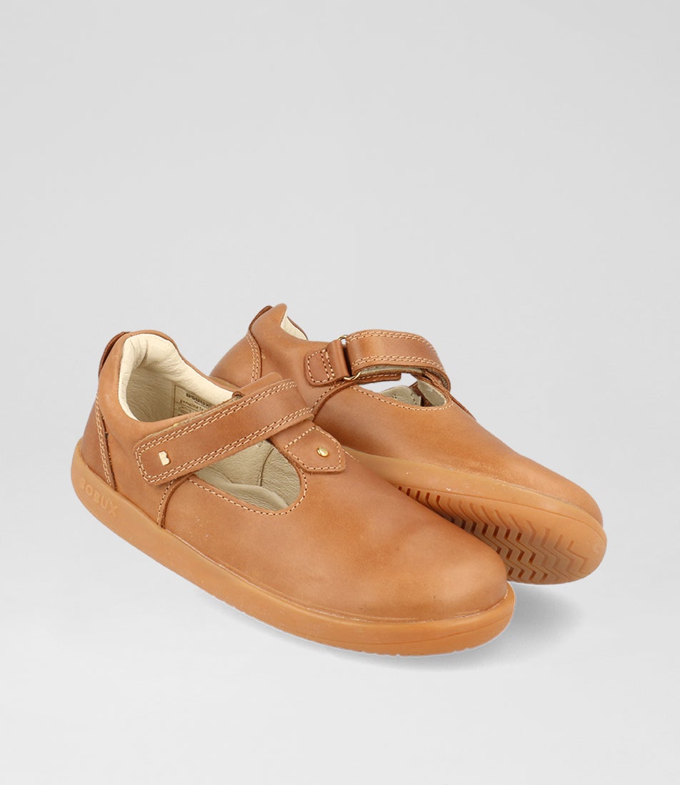 Bobux Kp Louise Junior Caramel Leather Flat Shoes