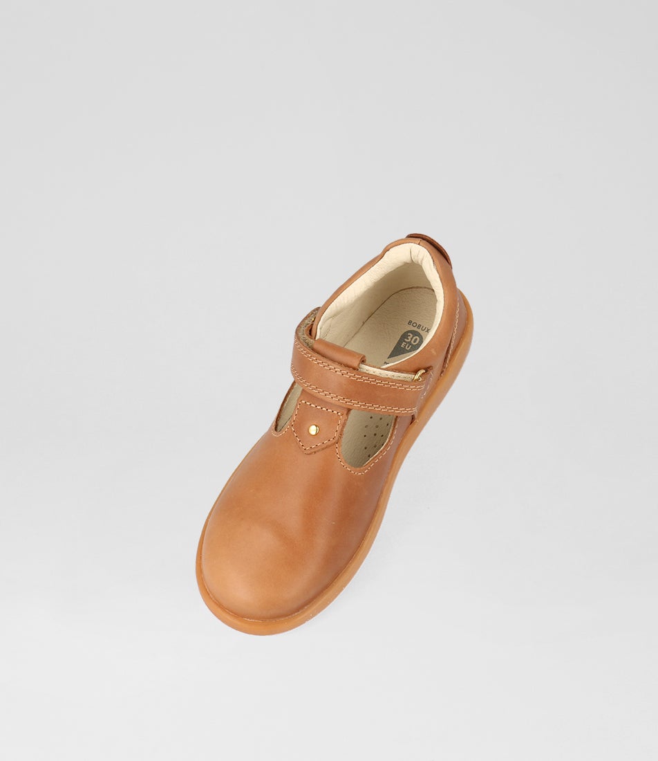 Bobux Kp Louise Junior Caramel Leather Flat Shoes