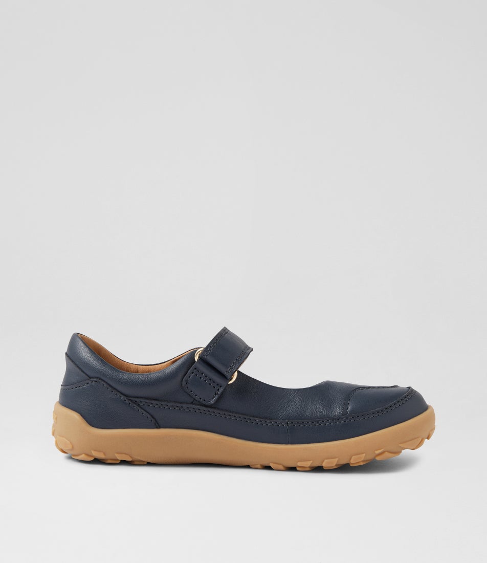 Bobux Kp Lucy Navy Leather Flat Shoes