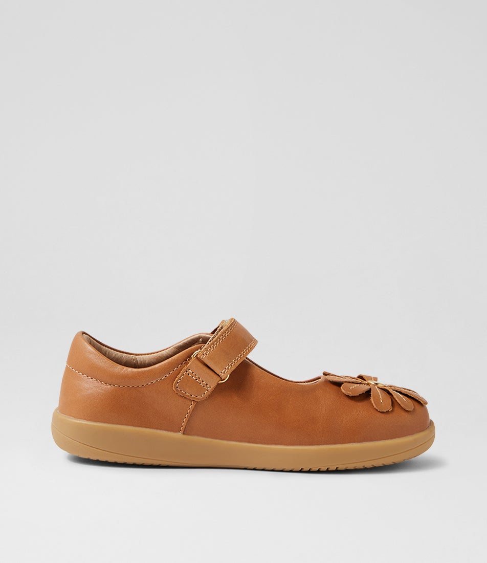 Bobux Kp Pixie Caramel Leather Flat Shoes