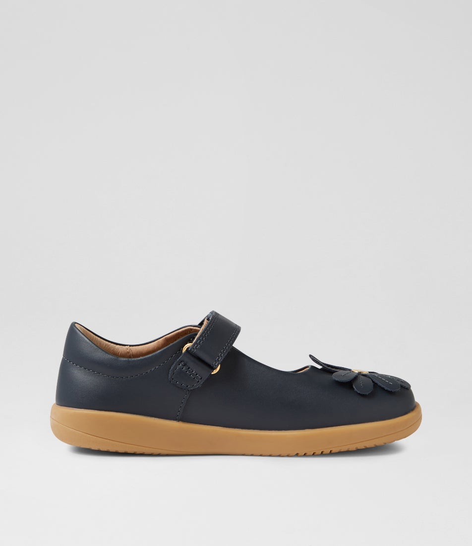 Bobux Kp Pixie Navy Leather Flat Shoes