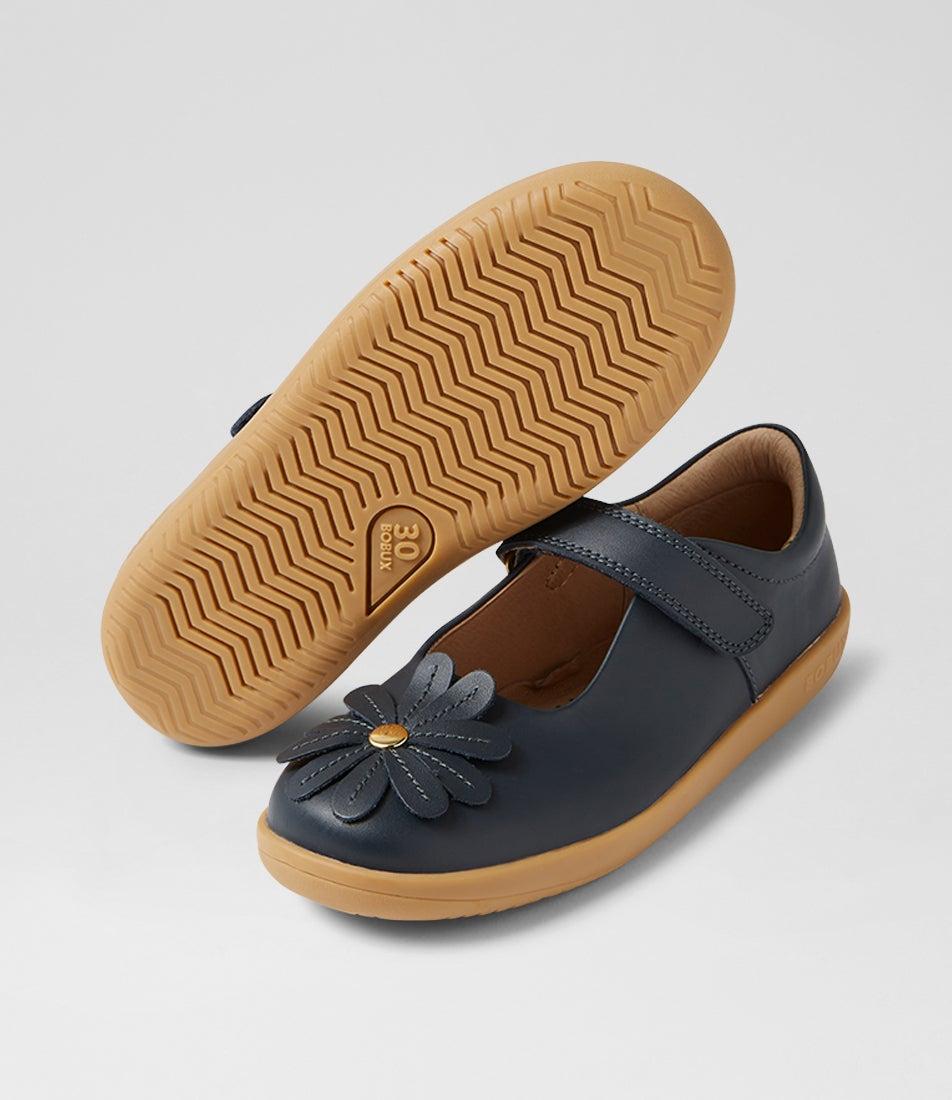 bobux Kp Pixie Navy Leather Flat Shoes