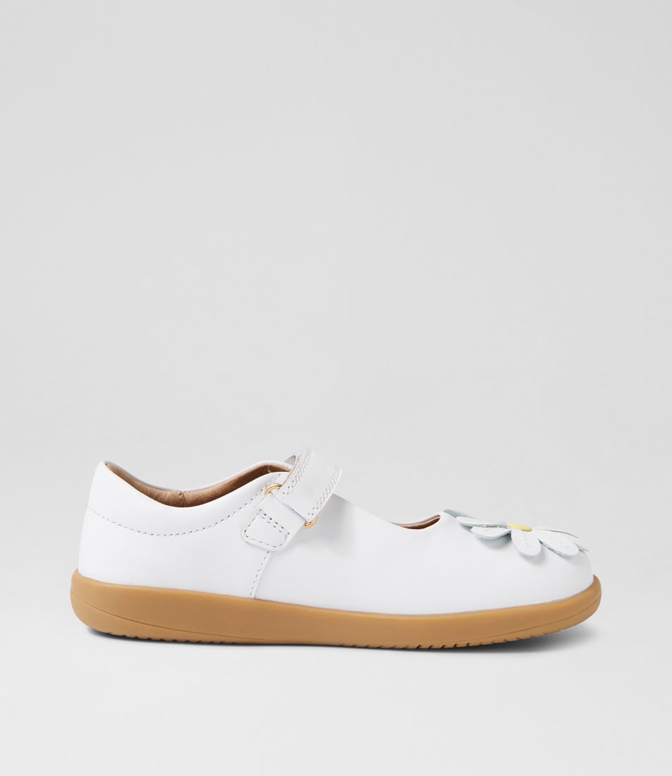 Bobux Kp Pixie White Leather Flat Shoes