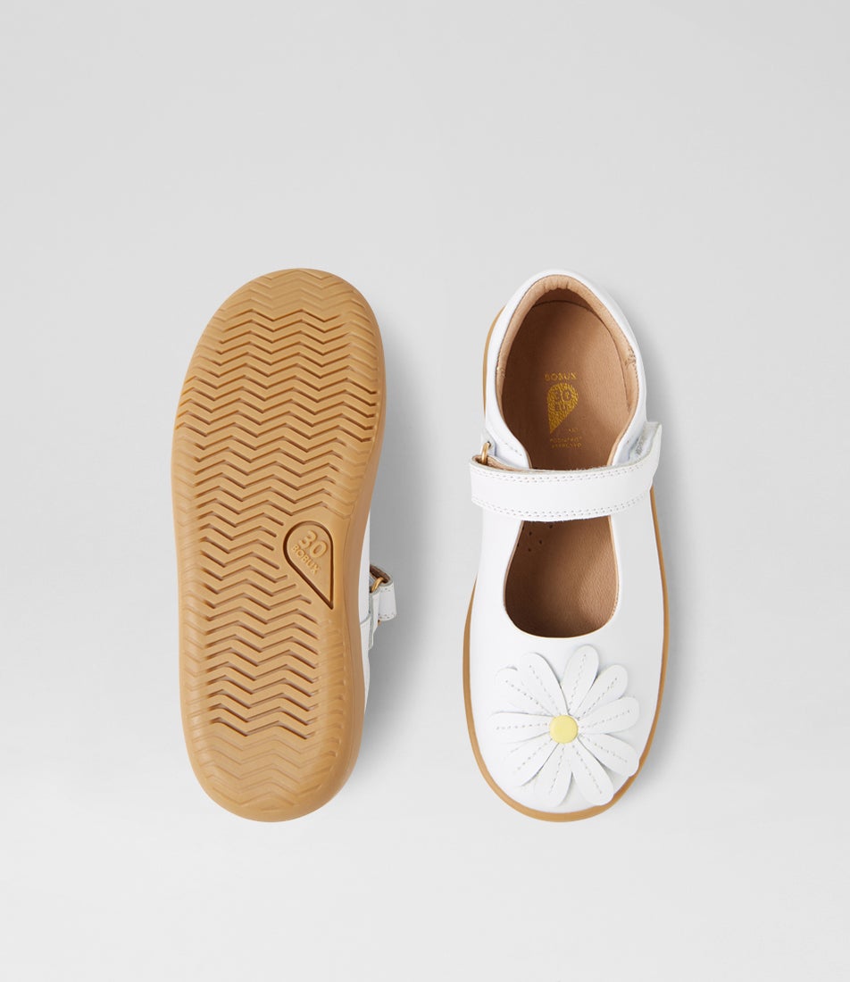 Bobux Kp Pixie White Leather Flat Shoes