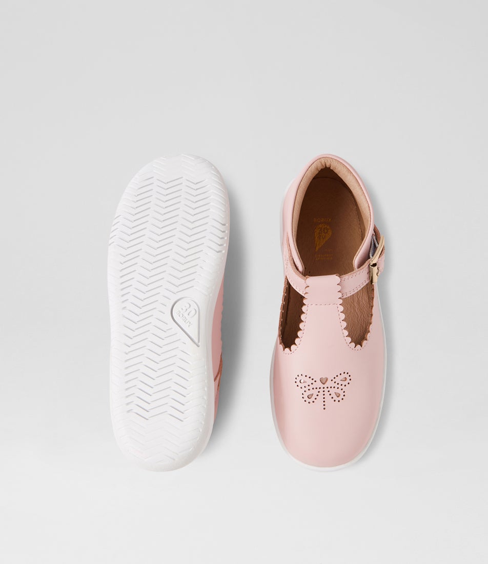 Bobux Kp Poppy Ballet Pink Leather Flat Shoes