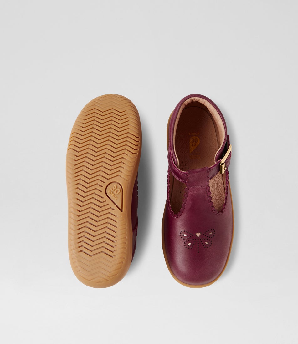 Bobux Kp Poppy Fig Leather Flat Shoes