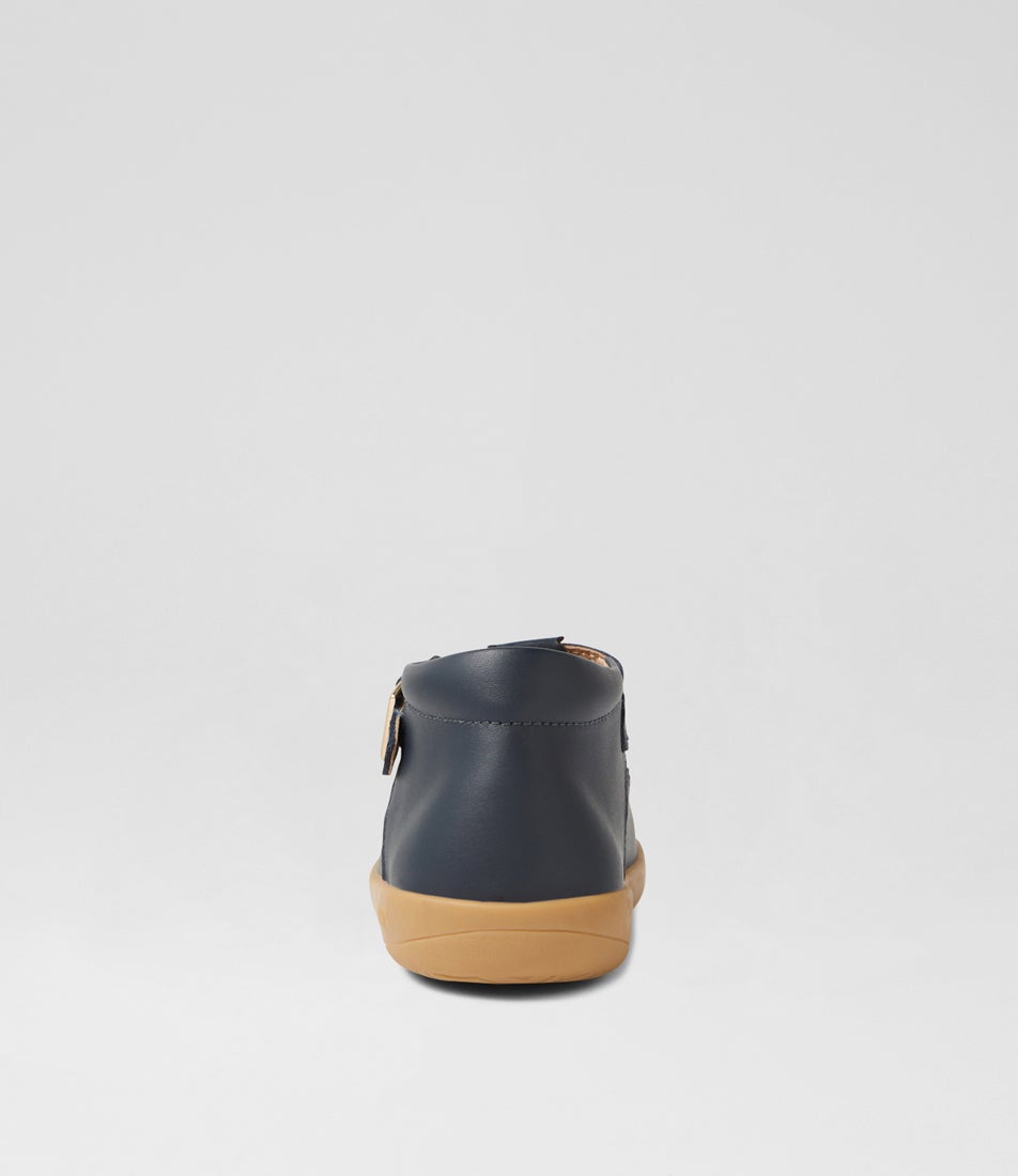 Bobux Kp Poppy Navy Leather Flat Shoes