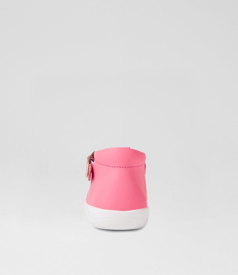 Bobux Kp Poppy Pink Lemonade Leather Flat Shoes