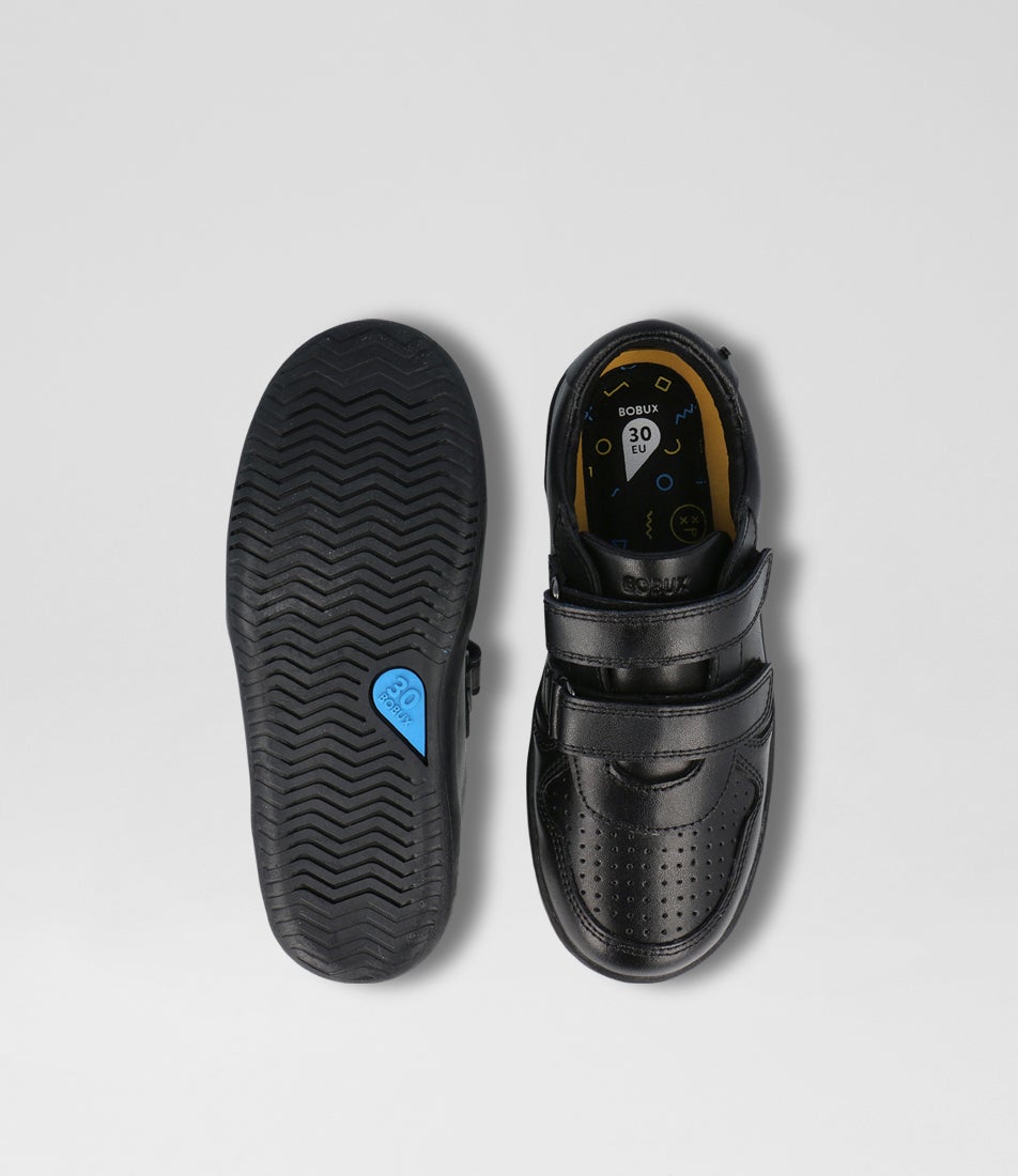 bobux Kp Rally Black Leather Flat Shoes