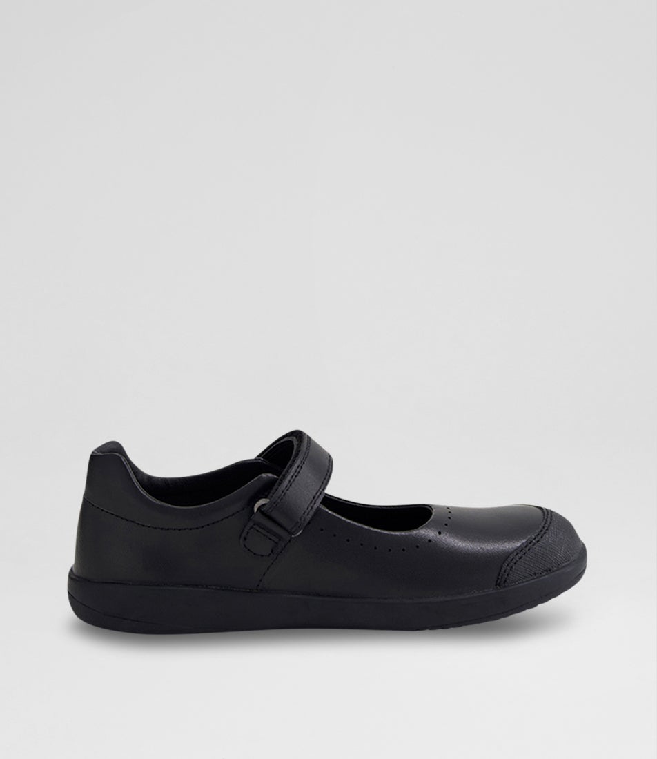 Bobux Kp Rebound Black Leather Flat Shoes