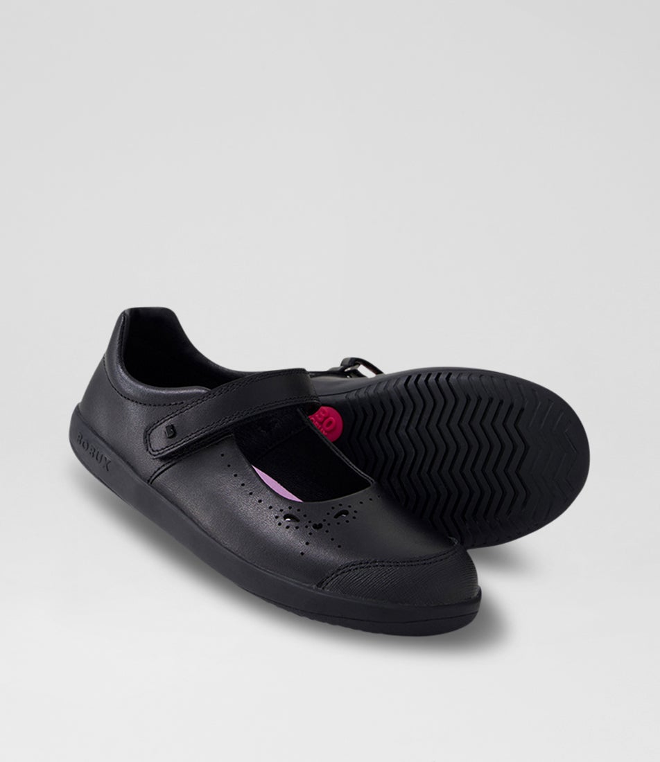 Bobux Kp Rebound Black Leather Flat Shoes