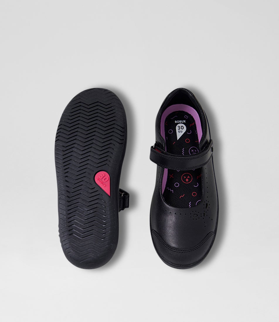 bobux Kp Rebound Black Leather Flat Shoes