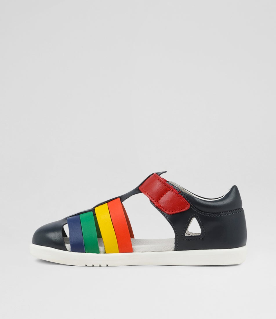 Bobux Kp Tidal Junior Navy Multi Leather Sandals