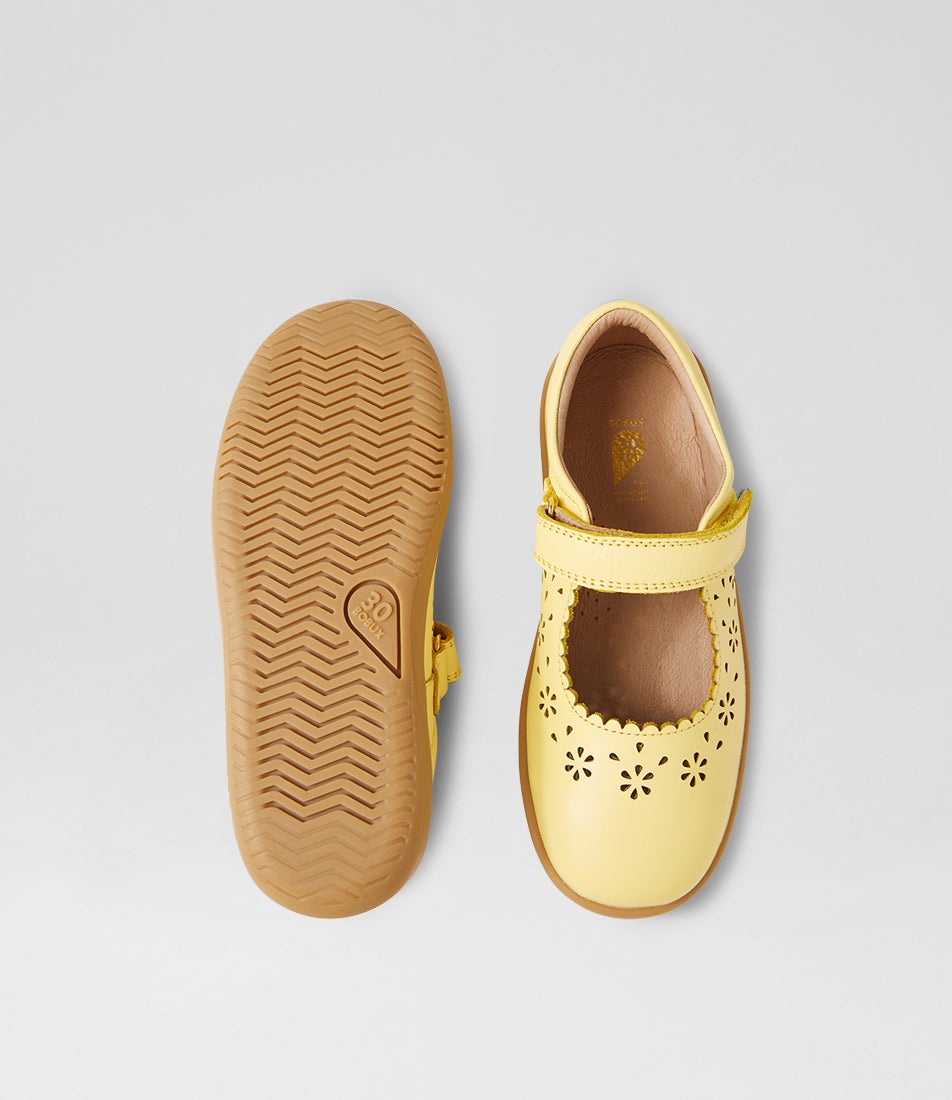 Bobux Kp Tilly Pale Banana Leather Flat Shoes