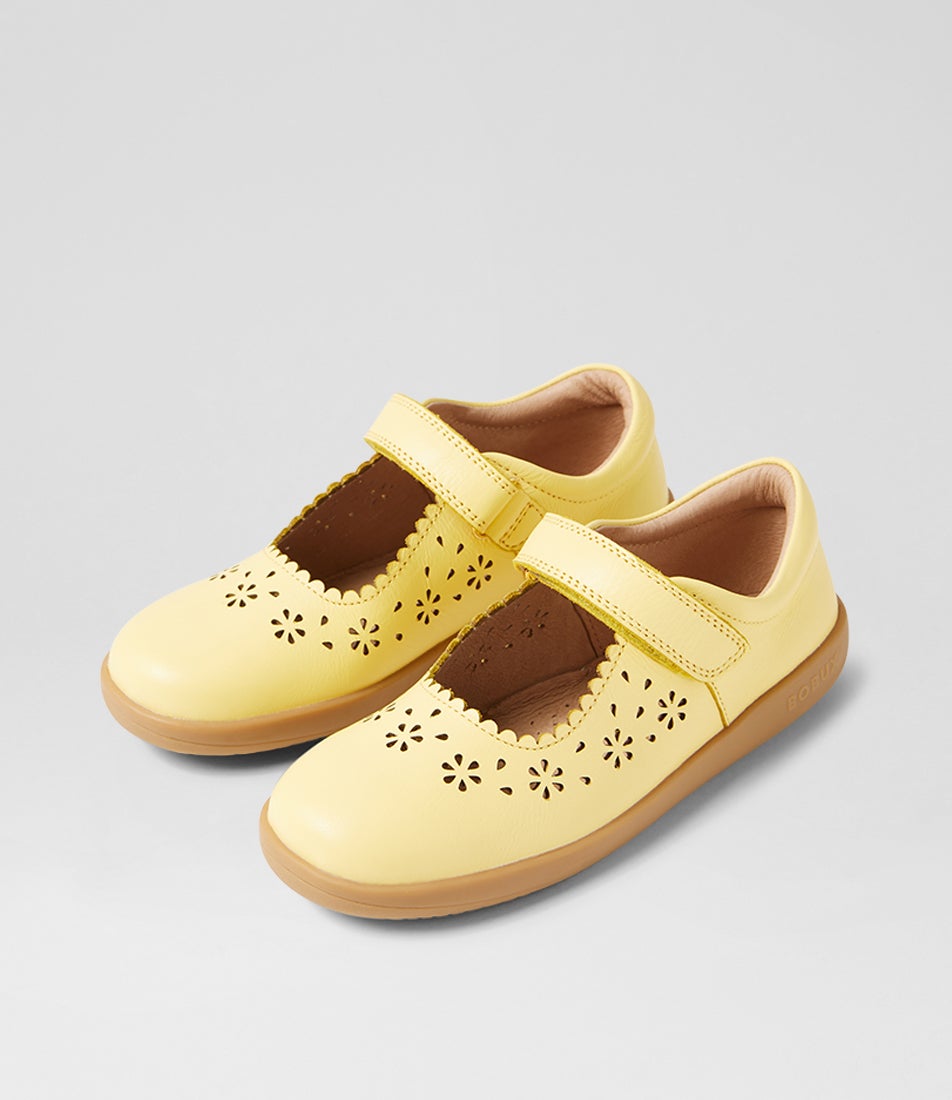 bobux Kp Tilly Pale Banana Leather Flat Shoes
