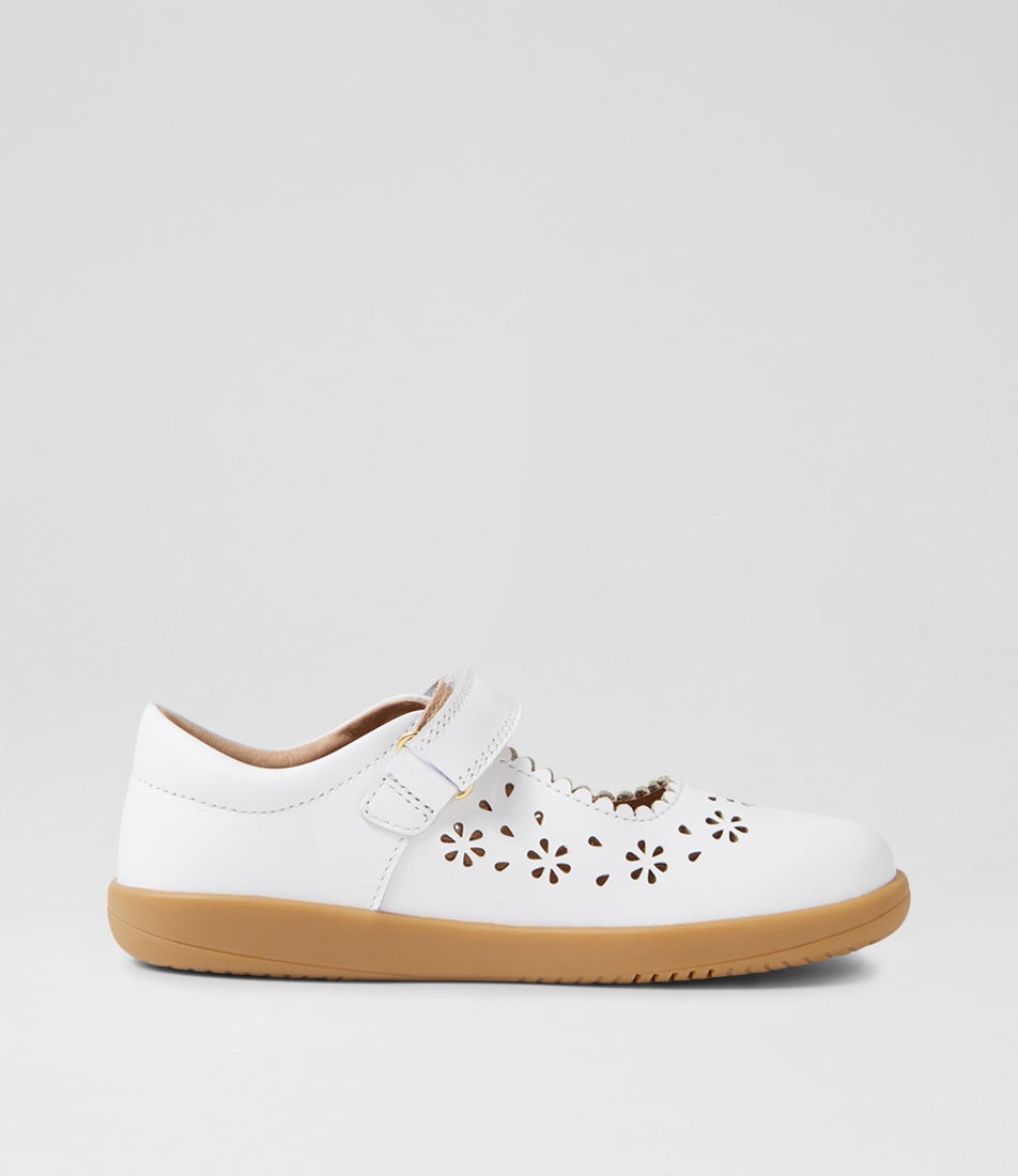 Bobux Kp Tilly White Leather Flat Shoes