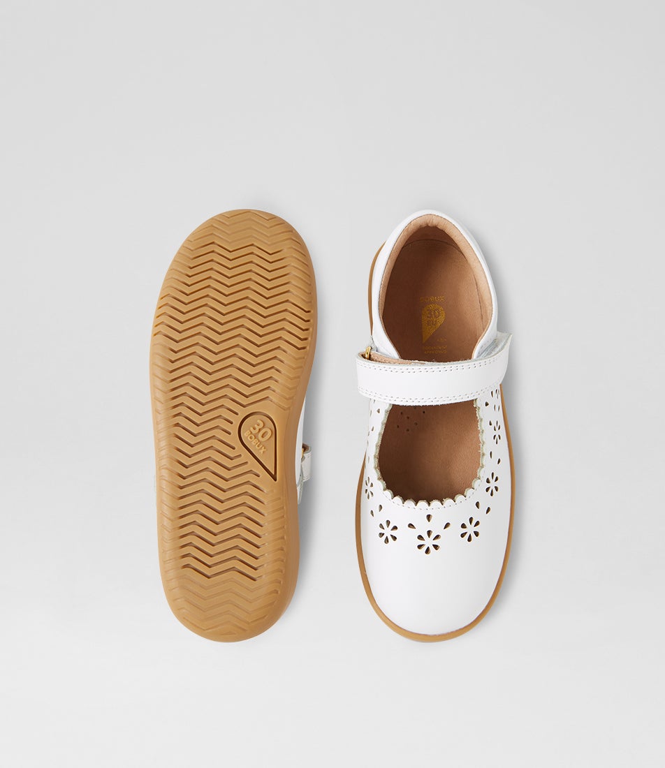 Bobux Kp Tilly White Leather Flat Shoes