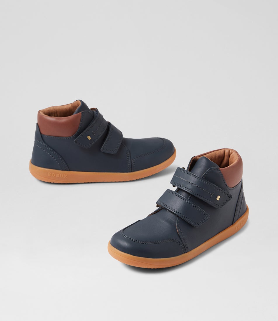 bobux Kp Timber Junior Navy Leather Ankle Boots