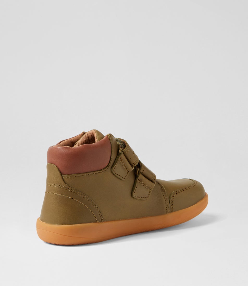Bobux Kp Timber Junior Olive Leather Ankle Boots