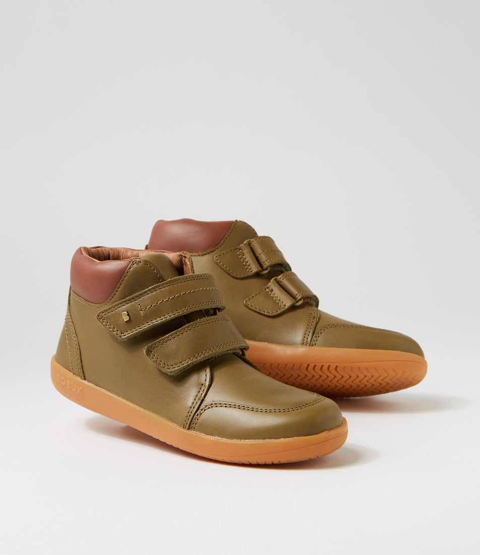 Bobux Kp Timber Junior Olive Leather Ankle Boots