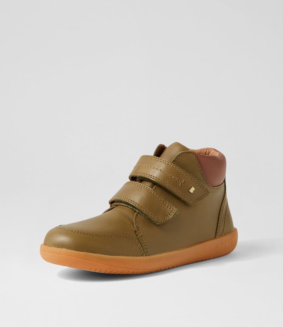 bobux Kp Timber Junior Olive Leather Ankle Boots