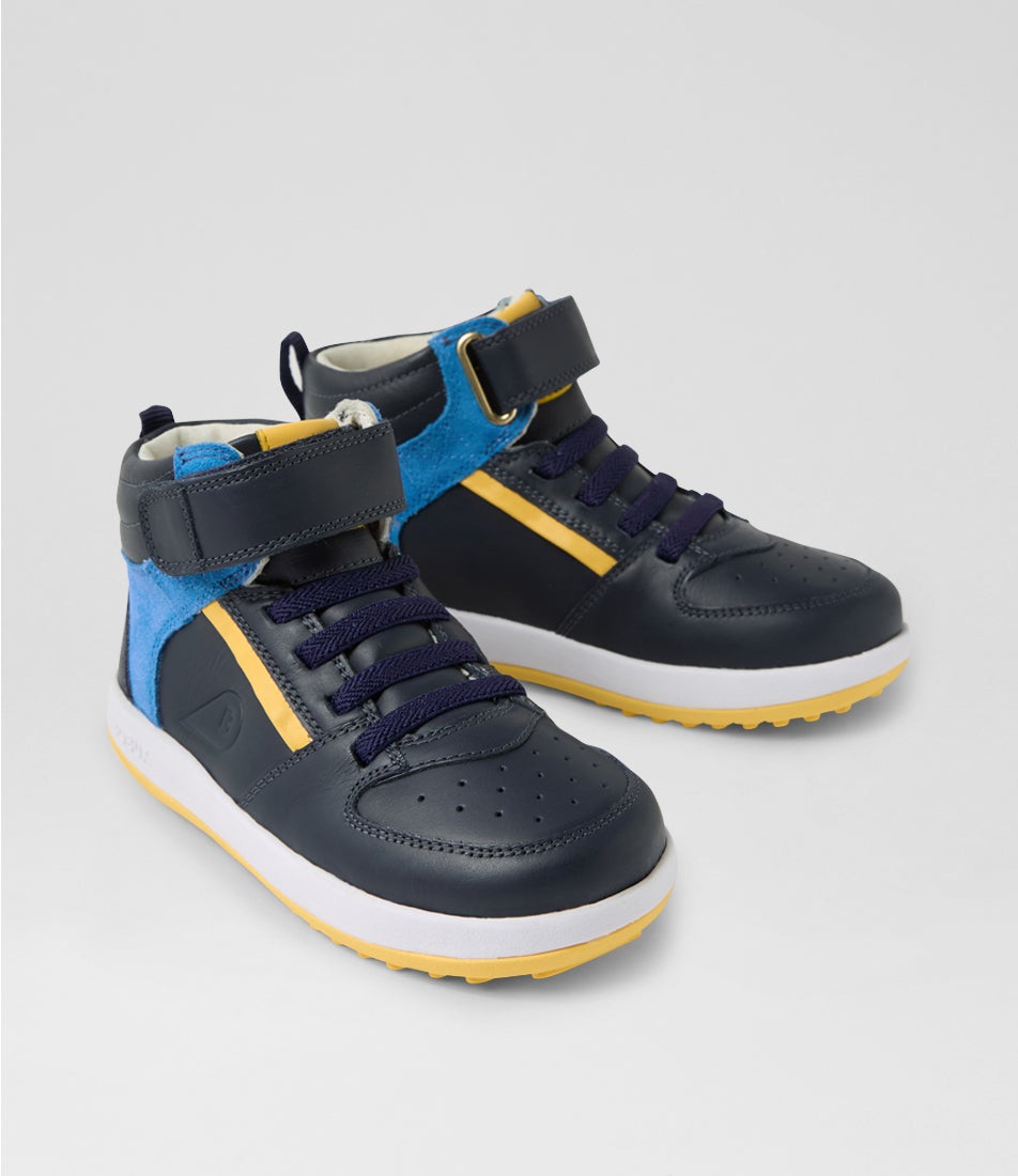 bobux Kp Topspin Junior Navy Leather Ankle Boots