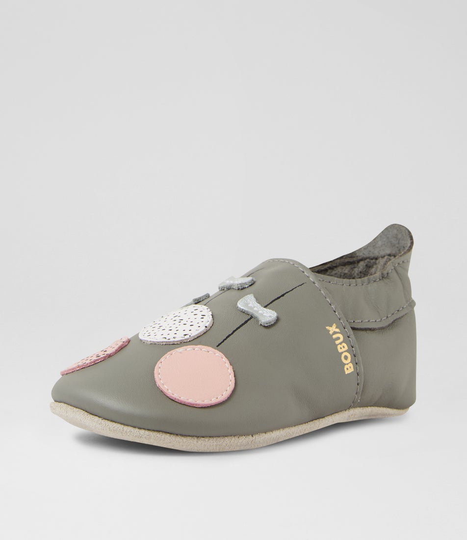Bobux Ss Balloons Infant Grey Leather Flat Shoes