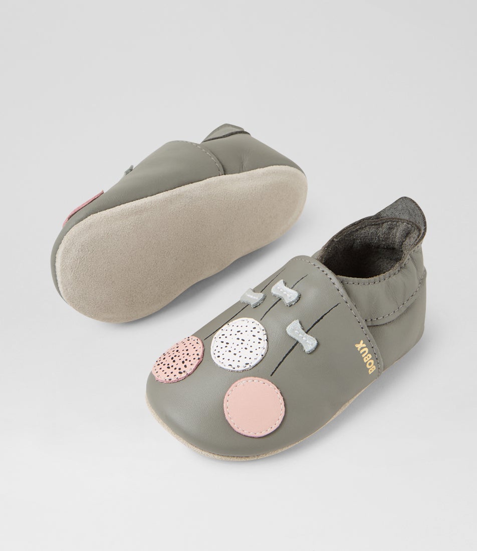 Bobux Ss Balloons Infant Grey Leather Flat Shoes