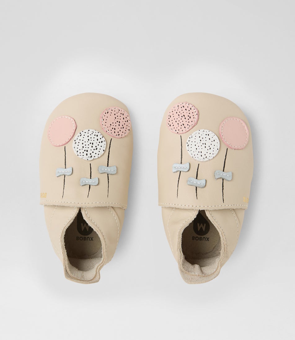 bobux Ss Balloons Infant Milk Leather Flat Shoes