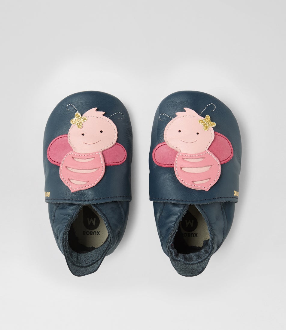 bobux Ss Bee Infant Navy Leather Flat Shoes