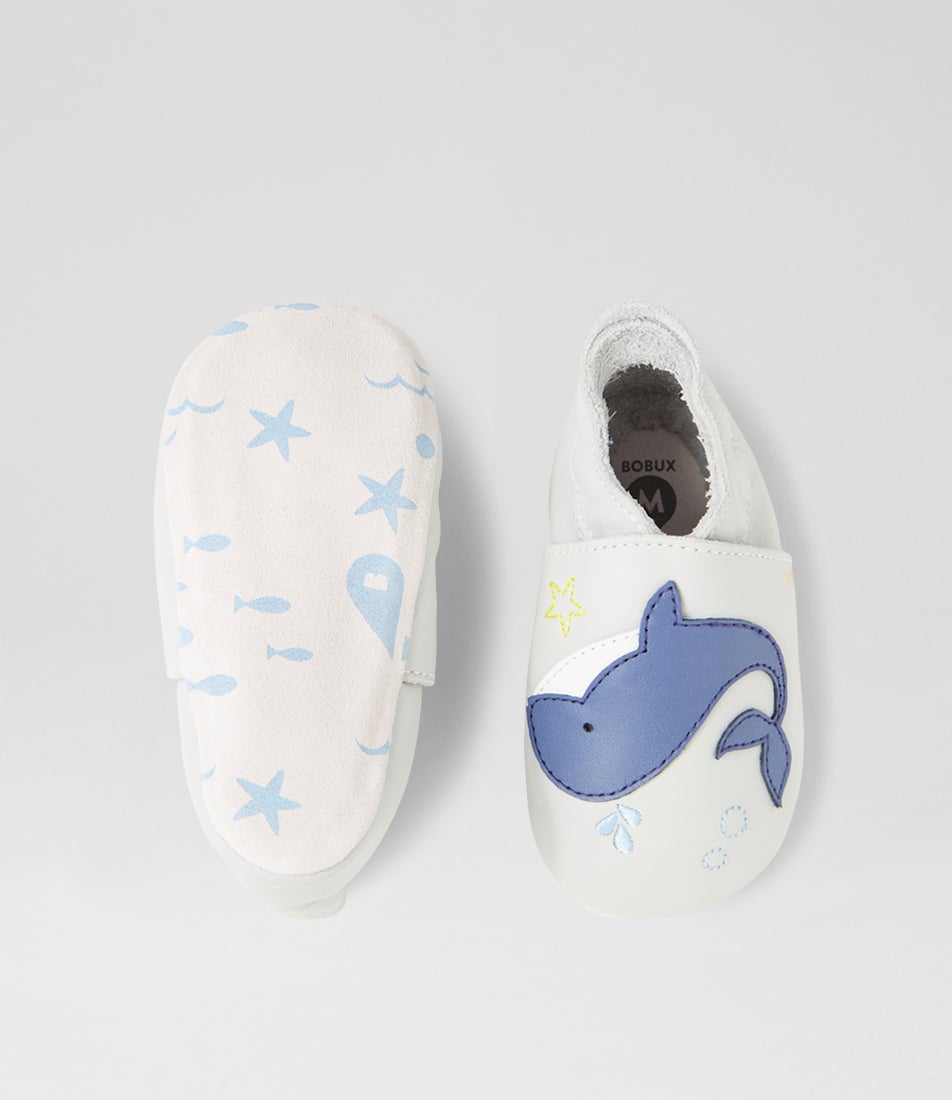 Bobux Ss Blue Whale Dawn Blue Leather Flat Shoes