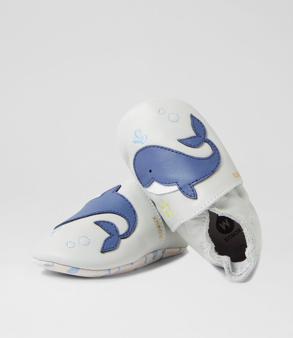 bobux Ss Blue Whale Dawn Blue Leather Flat Shoes
