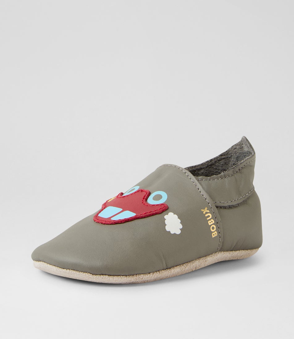 Bobux Ss Car Infant Grey Leather Flat Shoes