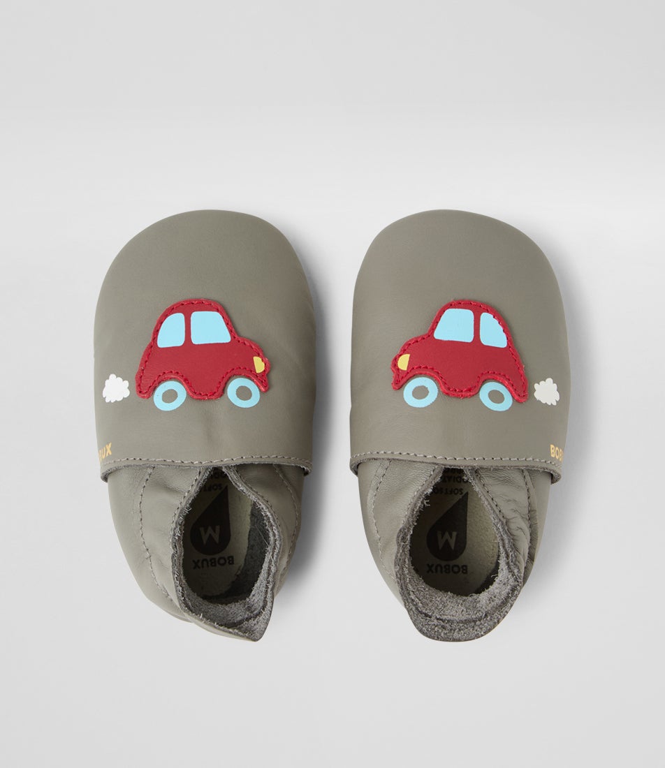 Bobux Ss Car Infant Grey Leather Flat Shoes