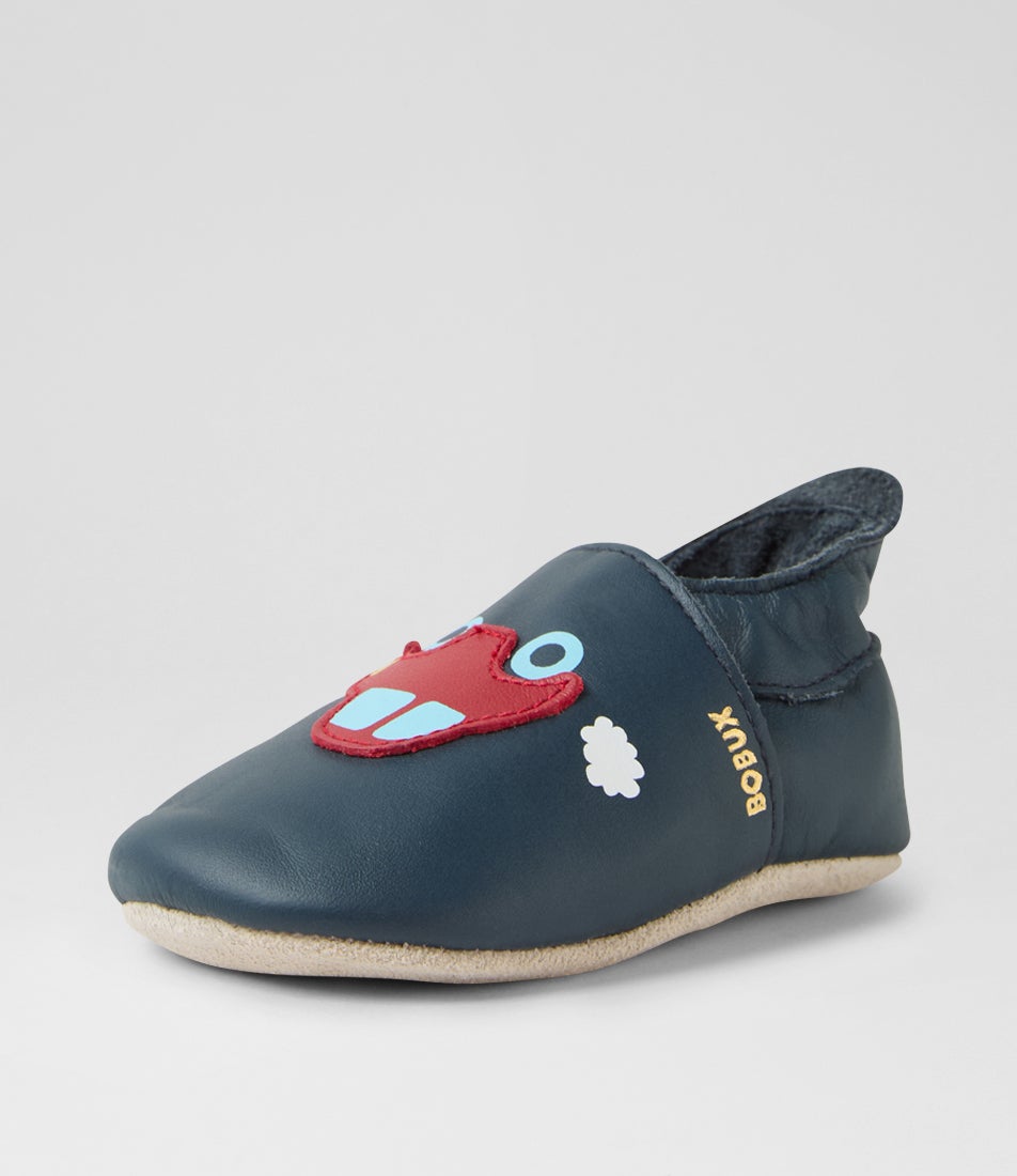 Bobux Ss Car Infant Navy Leather Flat Shoes
